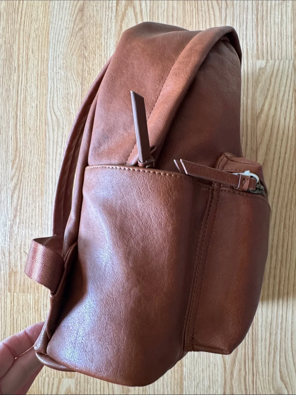 Sonoma Reddish Brown Faux Leather Backpack. NWOT. Unisex.